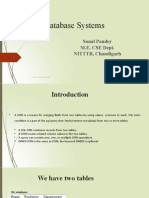 Database Systems: Sonal Pandey M.E. CSE Dept. NITTTR, Chandigarh