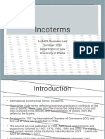 Incoterms: LLB403: Business Law Summer 2019 Department of Law University of Dhaka