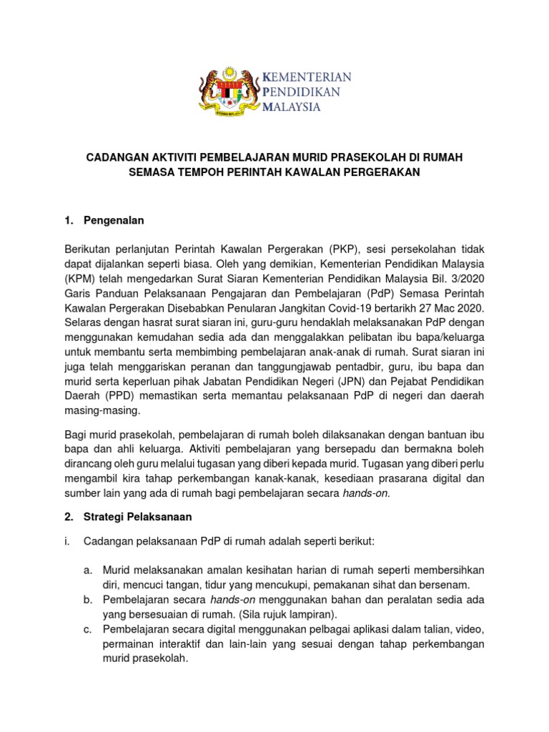 Pkp Untuk Prasekolah Pdf