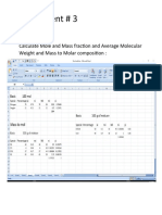 Experiment # 3 Object:: Calculate Mole and Mass Fraction and Average Molecular Weight and Mass To Molar Composition