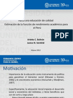 06. Hacia una educación de calidad. Estimación de la función de rendimiento académico para Perú