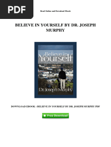 Free PDF Believe in Yourself by DR Joseph Murphy W PDF