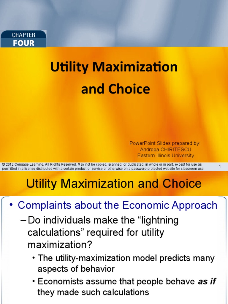 Chapter 4 Utility Maximization and Choice | PDF | Utility | Taxes
