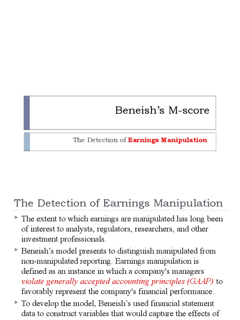 El Modelo M-Score De Beneish , El modelo M-Score de Beneish y la ...