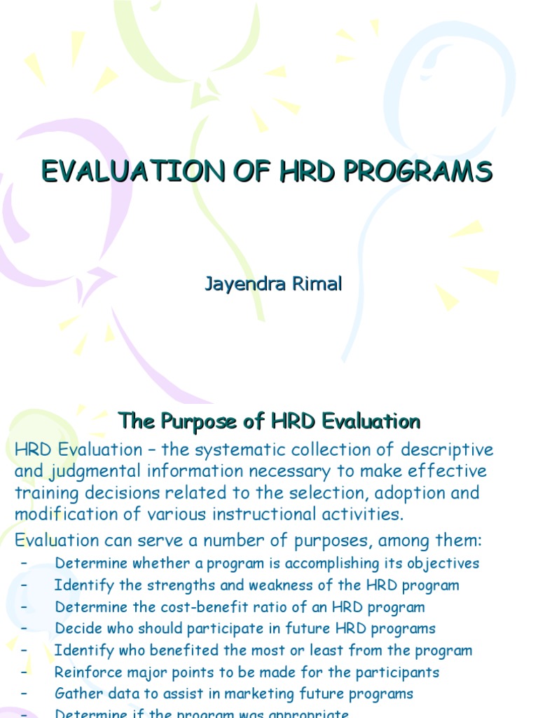 8 EvaluationofHRDProgram | PDF | Evaluation | Validity (Statistics)