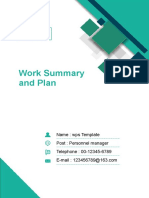 Personnel Manager Work Summary and Plan