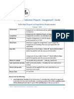 SRT259 Construction Projects - Assignment 1 Guide Individual Report On Regulatory Requirements