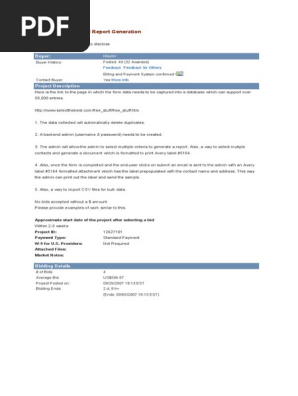 offer-Database Admin and Report Generation