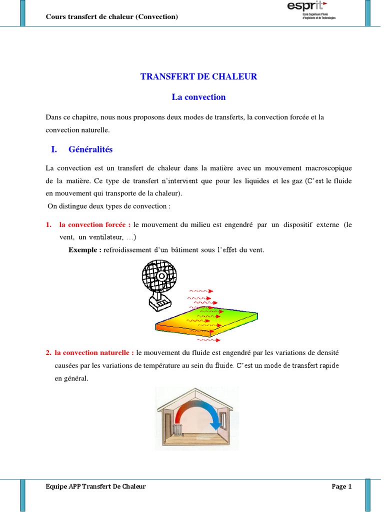 Cours Transfert De Chaleur Convection Convection Ecoulement Laminaire