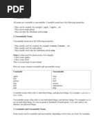 Grammar Countable Nouns