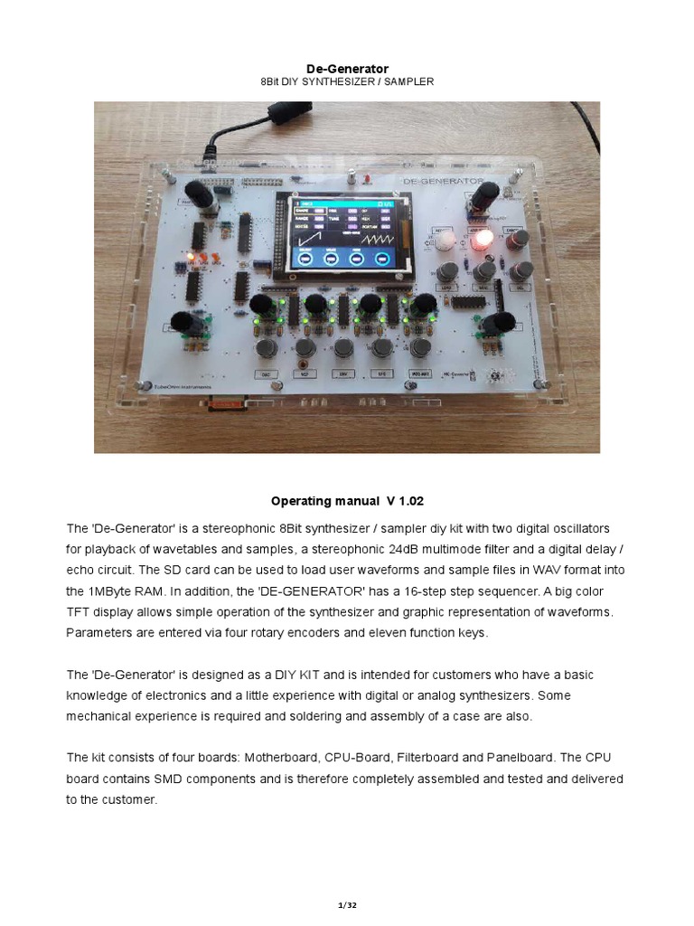 Manual de Generatorv1 02englisch | PDF | Synthesizer | Sampling (Signal ...