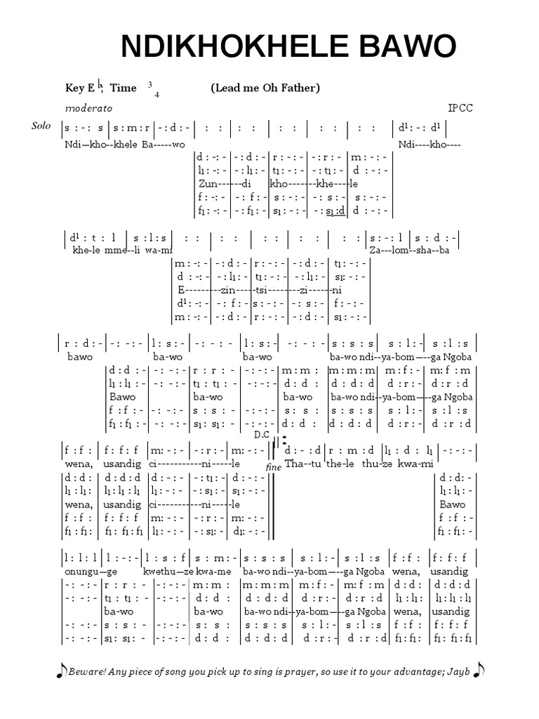 12 Ndikhokhele BawoLead Me O Father PDF PDF