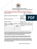 Medical Clearance Application Form For LSIs