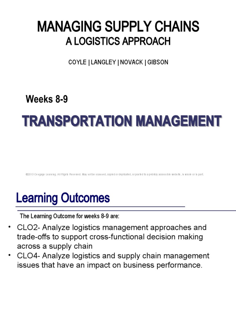 Transportation Management PDF Cargo Supply Chain