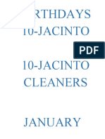 Birthdays 10-Jacinto 10-Jacinto Cleaners January