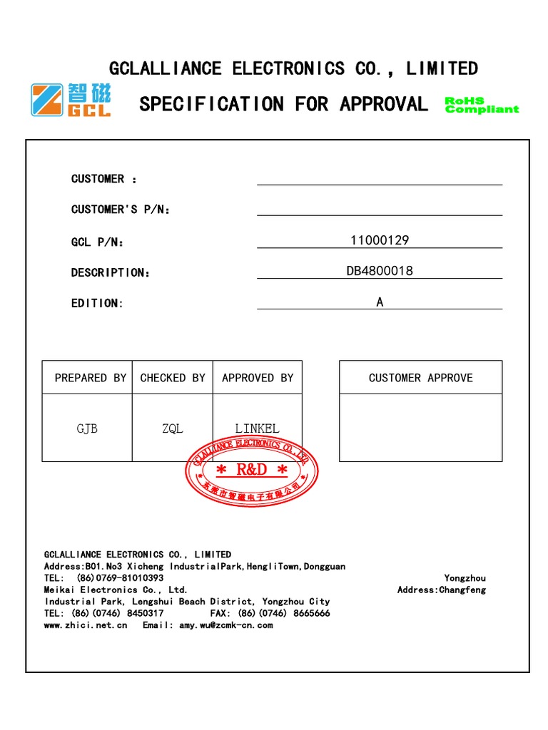 Electronics Specification Sheet | PDF | Alternating Current ...