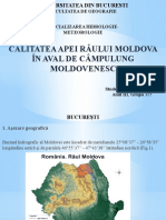 Calitatea Apei Râului Moldova În Aval de Câmpulung Moldovenesc