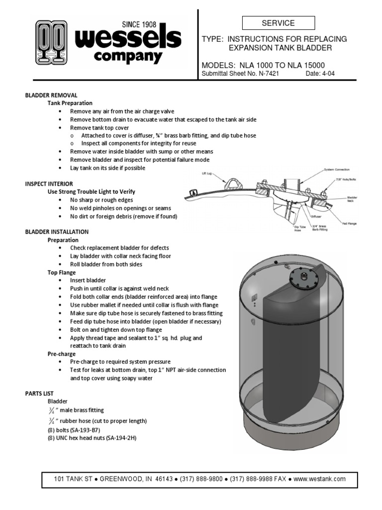 Expansion Tank Bladder Replacement Guide | PDF
