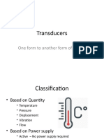 Transducers: One Form To Another Form of Energy