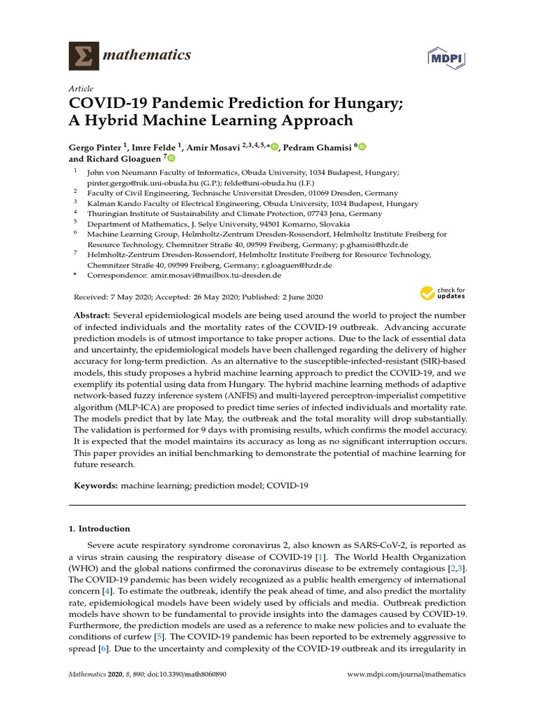 COVID-19 Pandemic Prediction For Hungary A Hybrid Machine Learning ...
