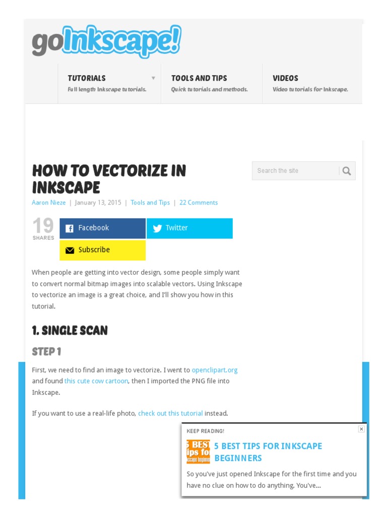 How To Vectorize in Inkscape GoInkscape! PDF Image Processing Graphic Design