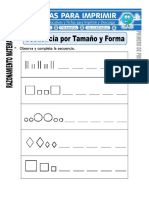 Ficha de Secuencia Por Tamaño y Forma para Primero de Primaria PDF