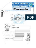 Ficha de Mi Escuela para Primero de Primaria PDF