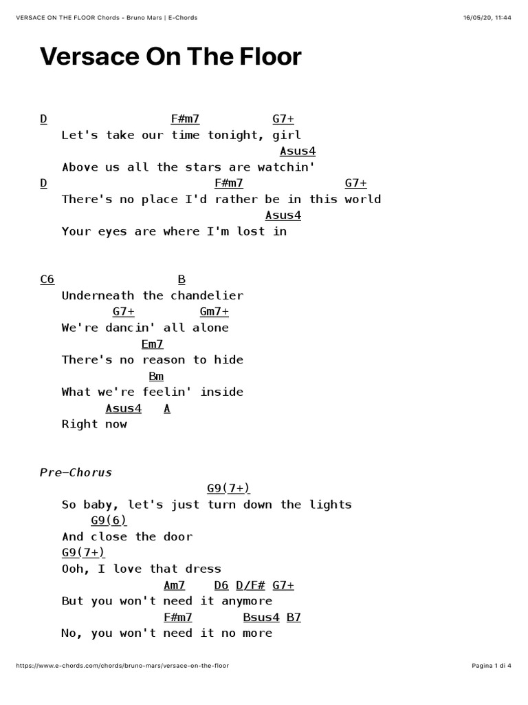 Bruno Mars Billionaire Guitar Chords