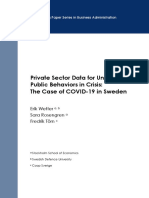 Private Sector Data For Understanding Public Behaviors in Crisis: The Case of COVID-19 in Sweden