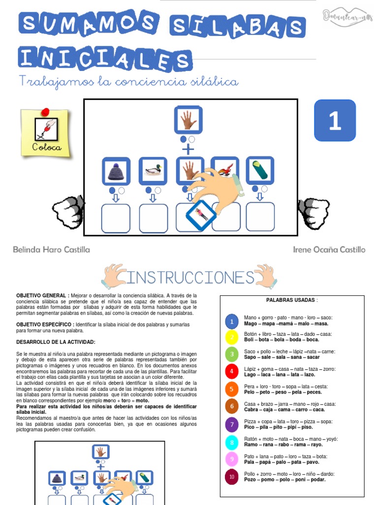 Actividades de Conciencia Silábica | PDF | Sílaba