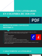 MOVIMIENTOS LITERARIOS EN COLOMBIA DE 1830-1930