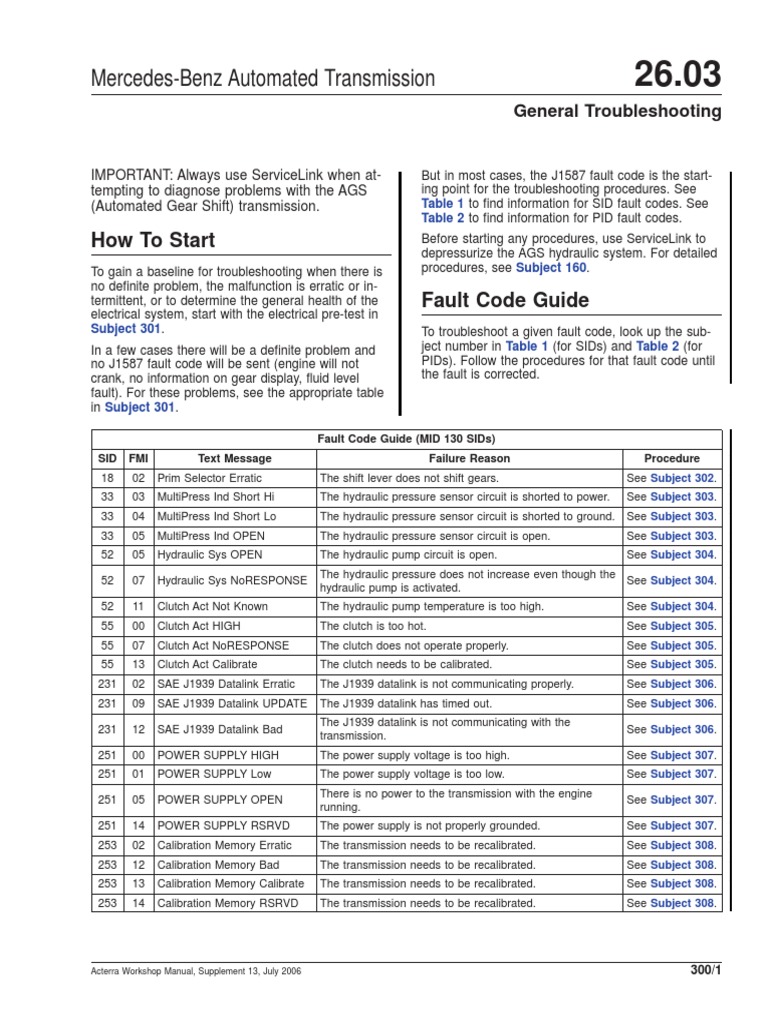 Freightliner AGS Transmission Fault Codes | PDF | Troubleshooting ...