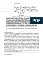 Pronunciation and Comprehension of Oral English in The English As A Foreign Language Class: Key Aspects, Students' Perceptions and Proposals