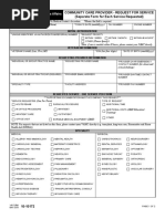 Community Care Provider - Request For Service (Separate Form For Each Service Requested)