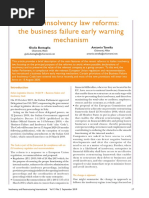 Italian Insolvency Law Reforms - The Business Failure Early Warning