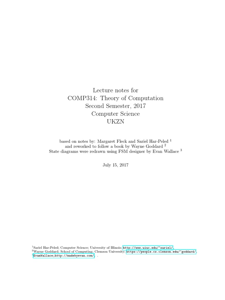 COMP314notes2017 07 15 | PDF | Syntax (Logic) | Computer Science