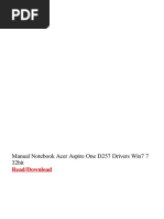 Manual Notebook Acer Aspire One D257 Drivers Win7 7 32bit: Read/Download