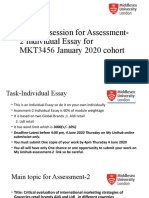 Briefing Session For Assessment-2 Individual Essay For MKT3456 January 2020 Cohort