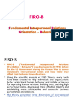 Firo-B: Undamental Nterpersonal Elations Rientation - Ehavior