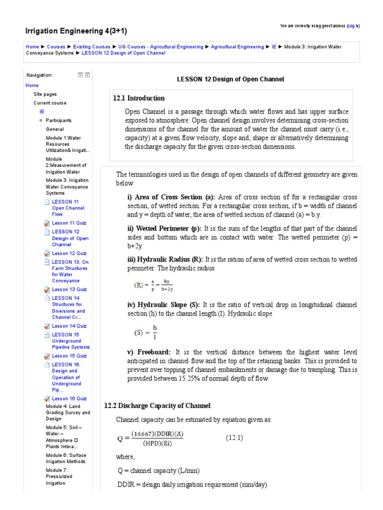 Efficient Design of Trapezoidal Channels | PDF | Civil Engineering ...