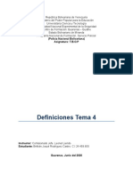 Tema 4 Definiciones, Taller , Estudiante Beltran Rodríguez Adscrito al PNF Policia Nacional Bolivariana - Ambiente 2