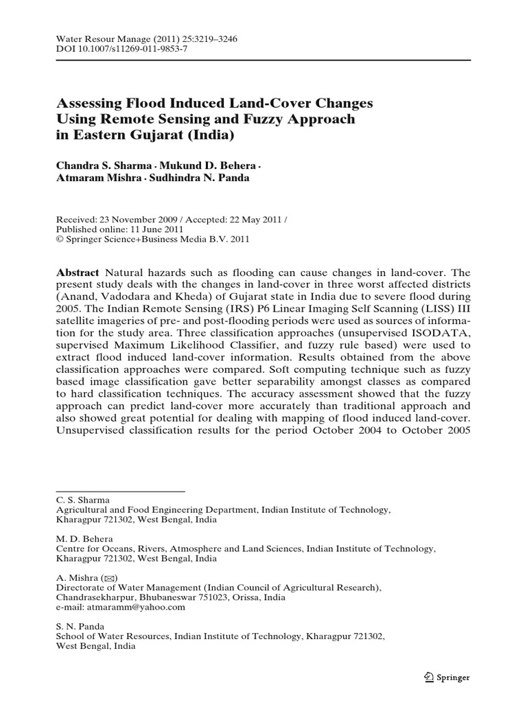 Assessing Flood Induced Land Cover Changes Using Remote Sensing and ...