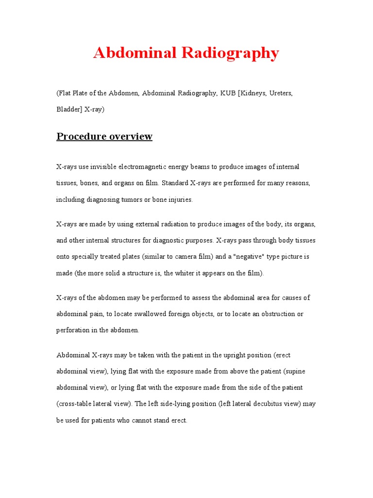 Abdominal Radiography: Procedure Overview | Download Free PDF | Ct Scan ...
