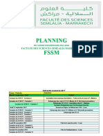 Planning FSSM: Faculte Des Sciences Semlalia Marrakech