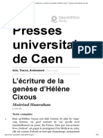 L’écriture de la genèse d’Hélène Cixous