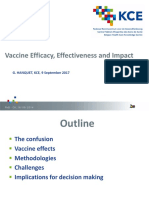 Vaccine Efficacy, Effectiveness and Impact: G. HANQUET, KCE, 9 September 2017