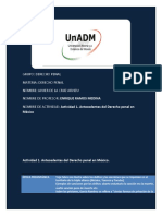 Actividad 1 Antecedentes Del Derecho Penal en Mexico