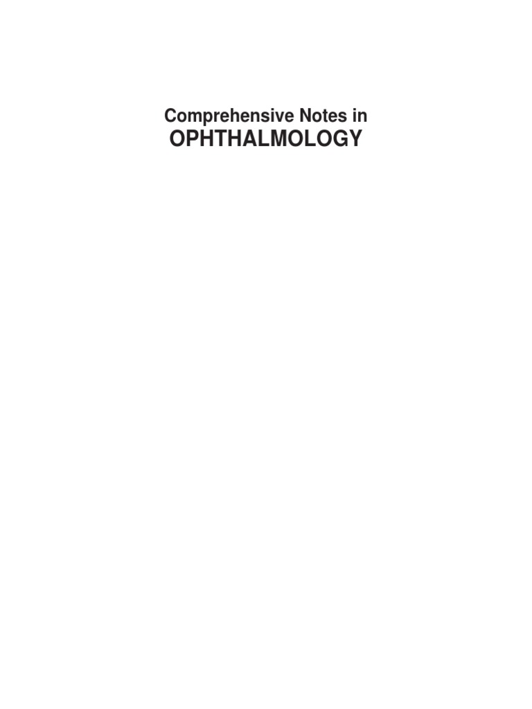Comprehensive Notes In Ophthalmology Retina Cornea