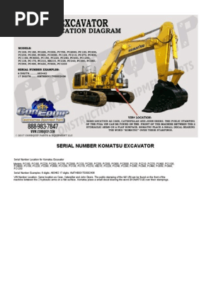 Komatsu Excavator Serial Number Guide | PDF | Computers