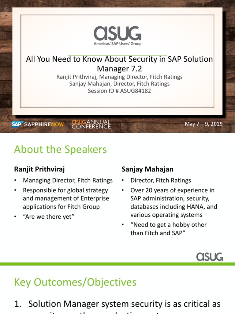 ASUG84182 - All You Need To Know About Security in SAP Solution Manager ...